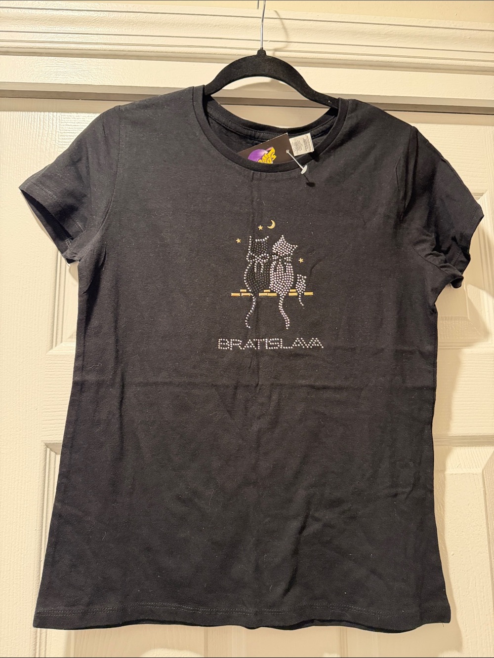 Black Rhinestone Bratislava T-shirt